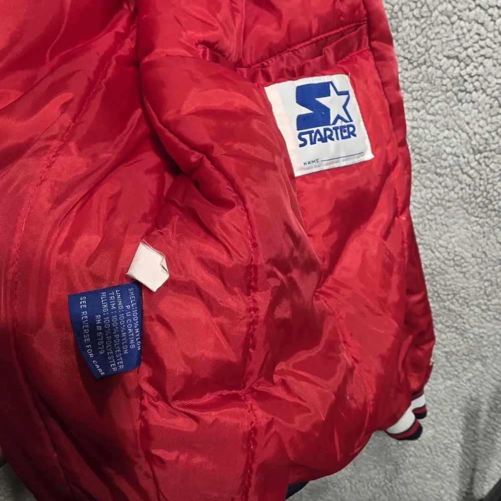 Rare VTG‎ Cleveland Indians Starter Red Satin Jacket Diamond Collection Mens LRG